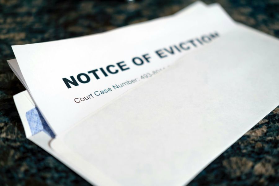 picture of eviction notice letter laying open