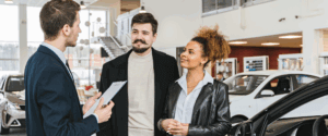 A couple looking to buy a car with bad credit.