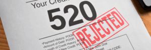 A credit report being rejected for a construction loan