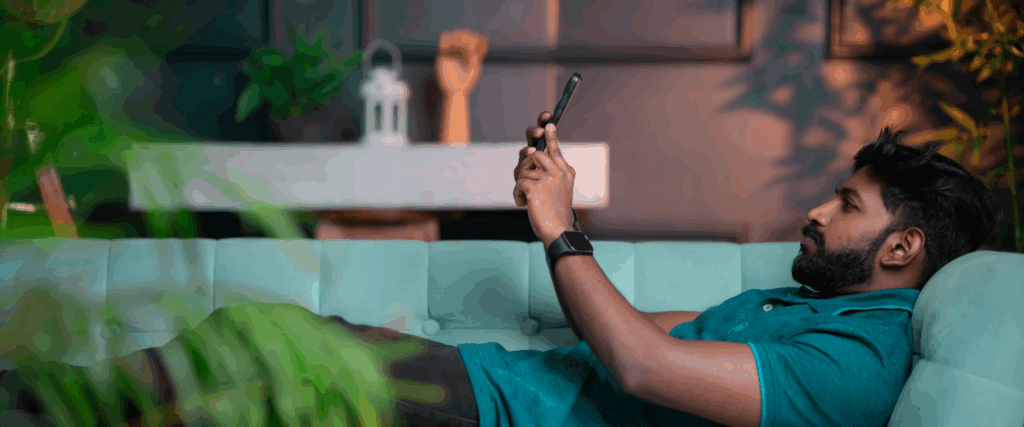 A guy is looking up FICO credit score vs. credit score.